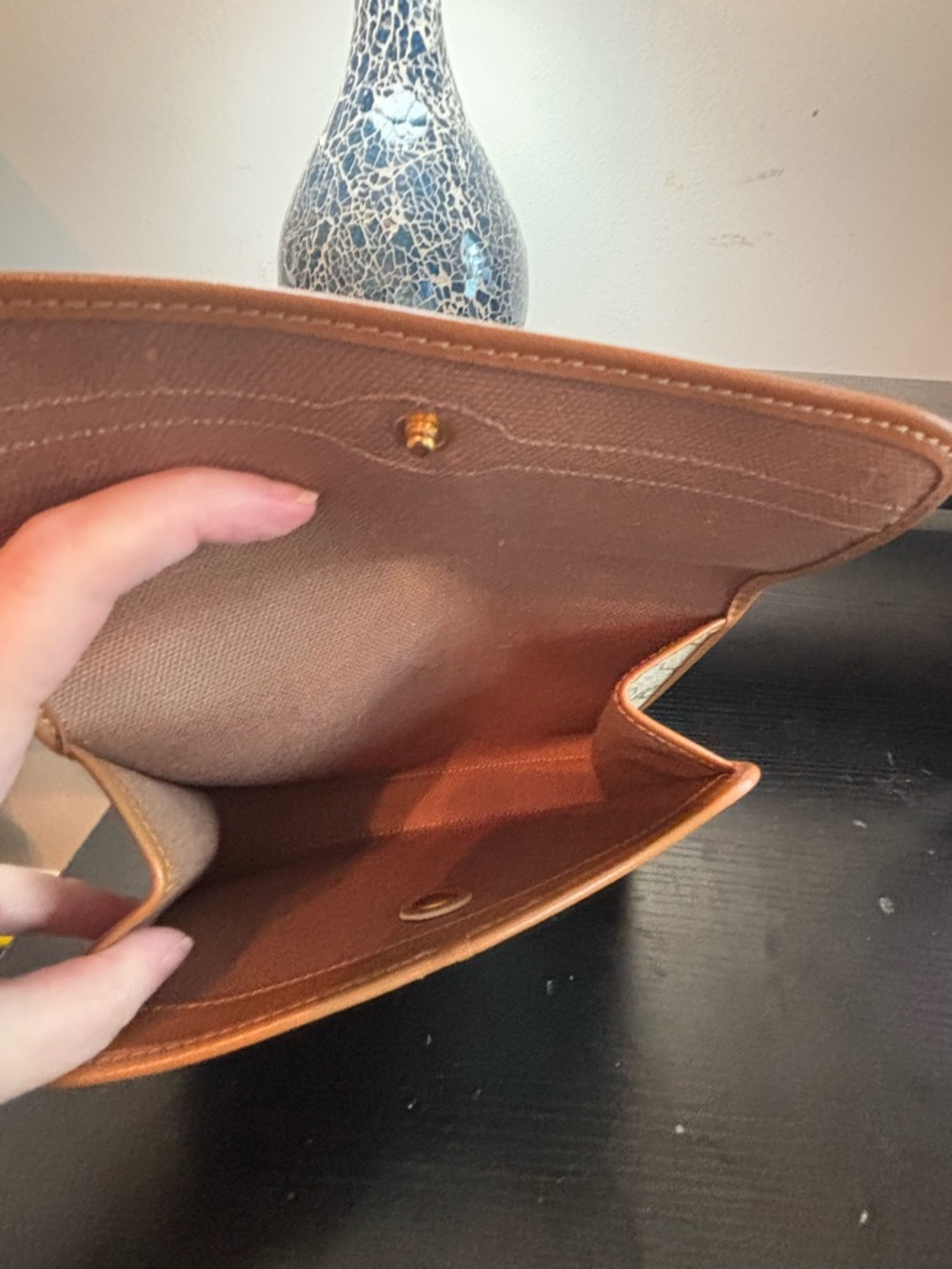 Pristine Vintage Christian Dior Honeycomb Canvas Convertible Clutch/Crossbody - Picture 8 of 10